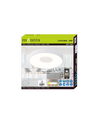 COIN * PLAFÓN REDONDO LED 56W - 2700-5000K - CON MANDO - BLANCO